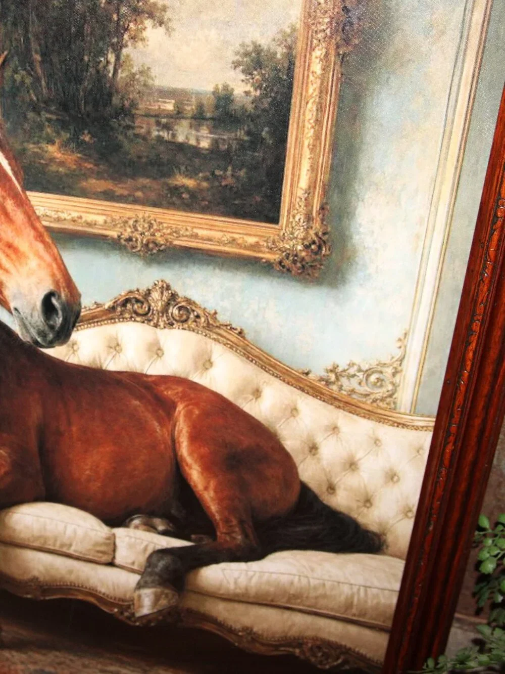 Large Ornate Lounging Horse Farmhouse Wall Decor Picture